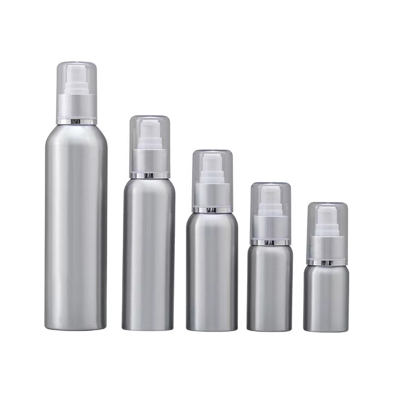 Cosmetic Lotion Pump Bottle Aluminum Custom Printing