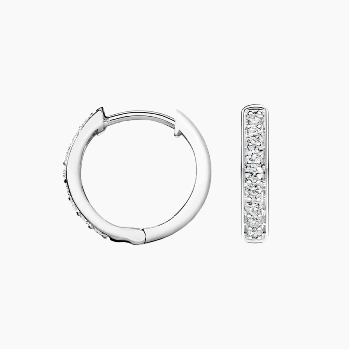 0.75CT Round D VS1 Lab Diamond 14K Hoops
