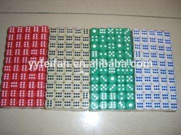 colorful acrylic dice with colorful dot