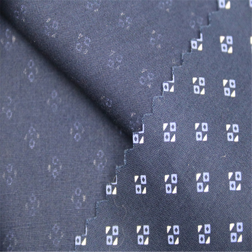 Cotton Printed Poplin With Navy Background