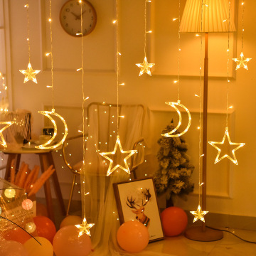 138 LED Moon Star Lamp String - Hot Sale for Wedding, Party, Ramadan Decoration