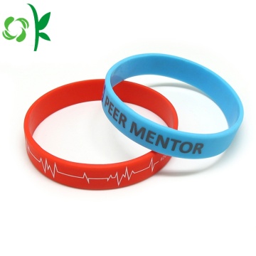 Electrocardiogram Shape Silicone Bangles Printed Straps