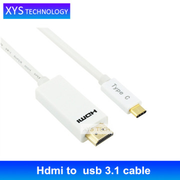 USB 3.1 Type-C to HDMI 4K 3D extenstion data sync cable ,Hdmi to usb 3.1 cable/