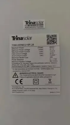 High Quality Trina Solar Panels 480W-500W: Monocrystalline Monofacial Dual Glass Solar Energy Systems