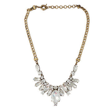 Big crystal decoration chain necklace, antic color plated, OEM orders are acceptedNew