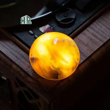Adjustable Onyx Marble Stone LED Night Light for Modern Bedrooms