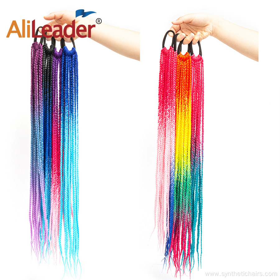 Rainbow Hair Tie Hair Extension Children Wig Braid