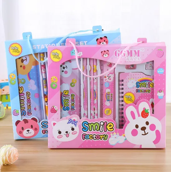 Affordable Kids' Stationery Set: Cartoon Pencil, Eraser, Ruler, and Sharpener