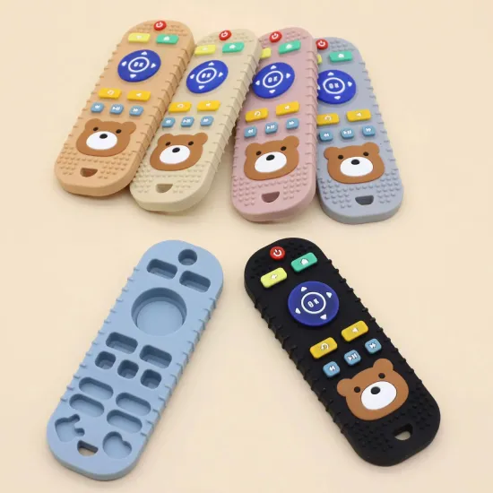 New Silicone Baby Teething Toys: Remote Control Shapes for Soft Teethers