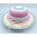 Chapéu de palha de papel infantil multicolor