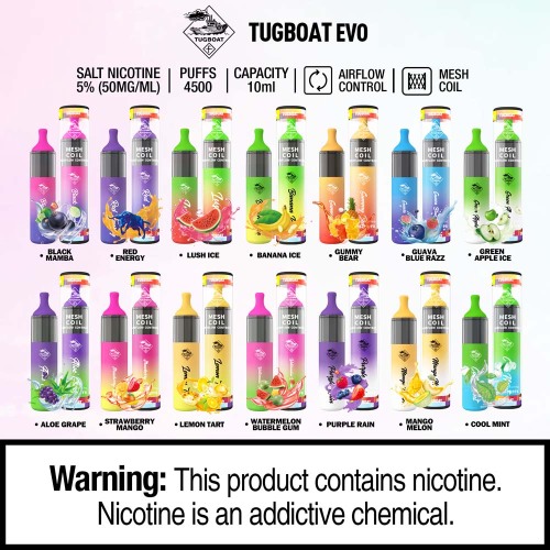 Disposable Kit 4500 Puffs Vape Device Tugboat EVO