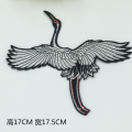 red-crowned crane design custom embroidery patches