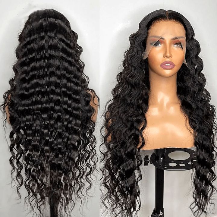 Glueless Loose Deep Wave Wigs Virgin Human Hair_yyt