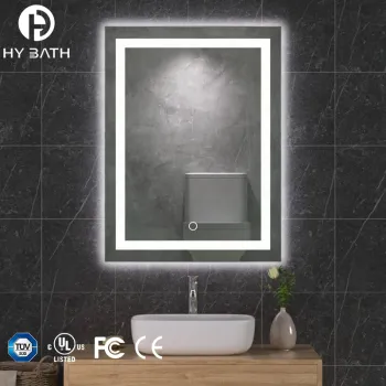 Hotel Wall-Mounted Anti-Fog Touch Screen Smart Bathroom Mirror with Frame