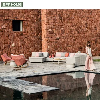 BFP Modern Patio Rattan Sofa Garden Set