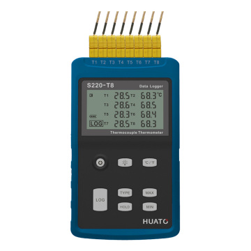 Professional Huato S220-T8 Multi-Channel Datalogging Temperature Meter with K Type Thermocouple Oven Recorder - Handheld Equipment