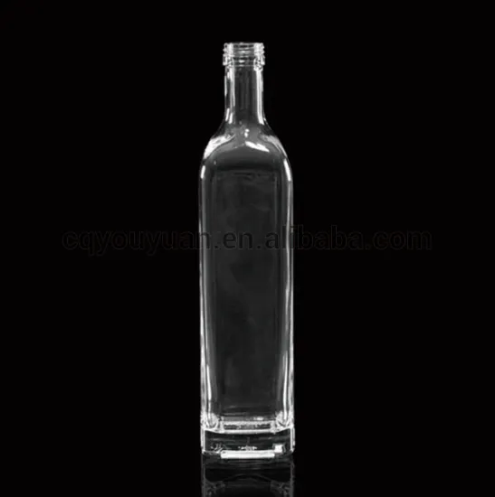 Square Clear Fancy Olive Oil Bottle Oil Glass Bottle 750ML