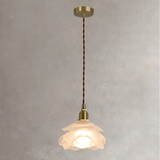 Modern Brass Glass Pendant Light: Ideal for Bedrooms, Balconies, Aisles, Hallways & Corridors