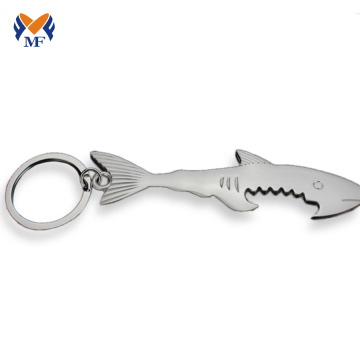 Metal shark christian fish bottle opener keychain