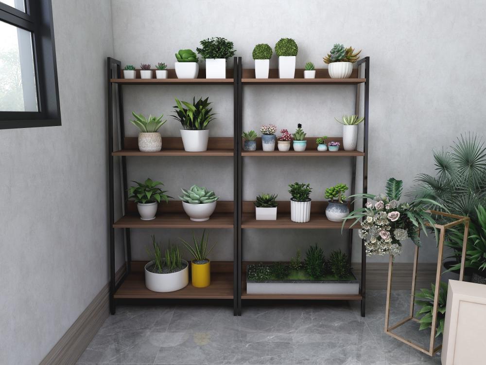 4 Tiers Functional Wooden Bookshelf