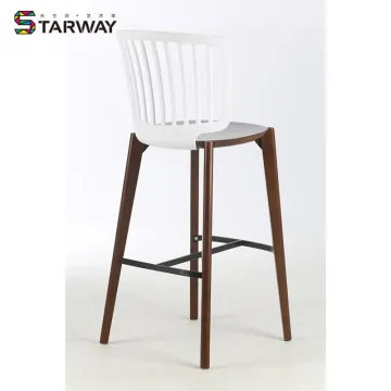wood barstool durable PP back solid beech barstool
