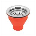 Orange Pop up Kitchen sink drainer with strainer