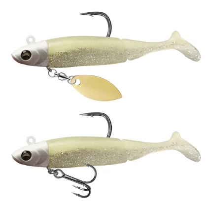 15g-20g Fishing Silicone Shad Bait Glitter Lead Head Jig Swimbait