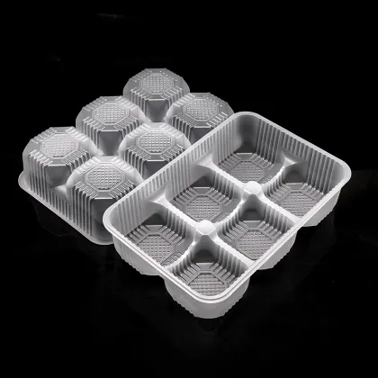 6 Compartment Translucent Disposable Quick Frozen Buns PP Plastic Tray