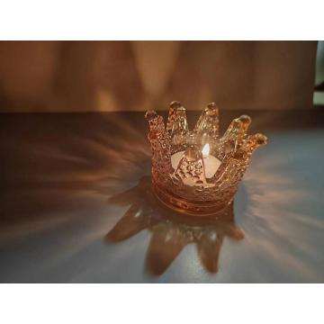 Exquisite glass crown candle holder & festival celebration