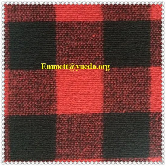 black red colors plaid check jacquard designs boiled wool knit fabric for garment coat