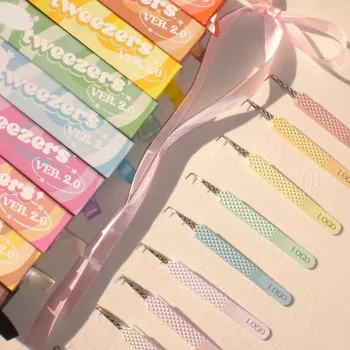Professional Lash Tweezers and Fiber Tips for Eyelash Extensions