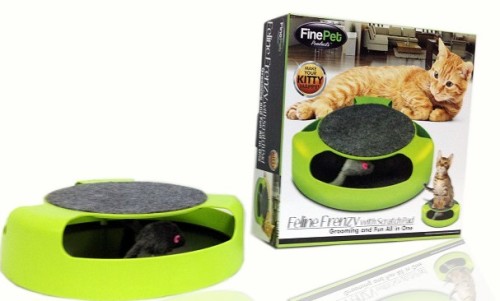 Mouse Chaser Cat Toy and Scratch Pad, Action Toy & Scratch Pad Toy for Cats (TV604)