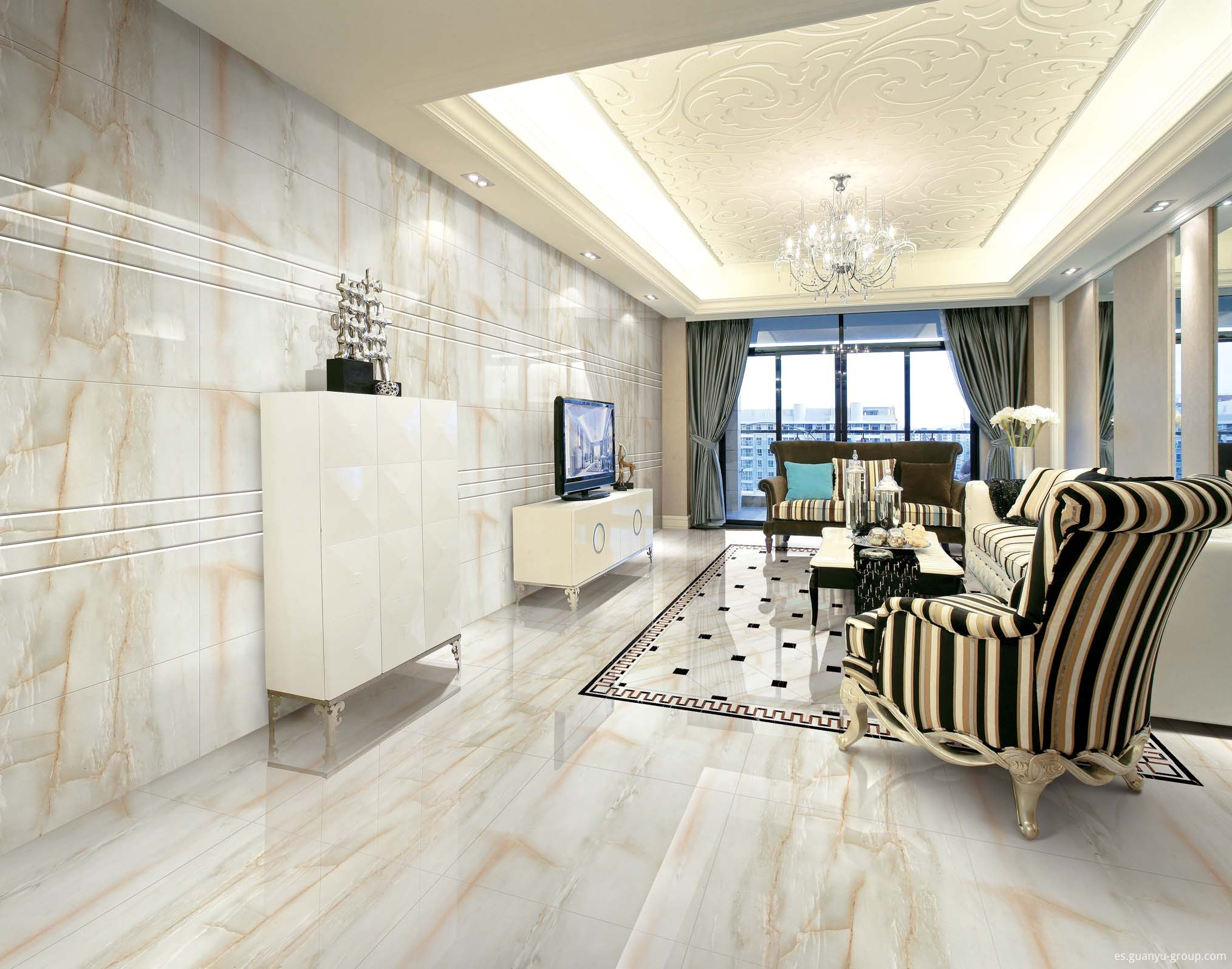 White Marble Pattern Porcelain Floor Tile