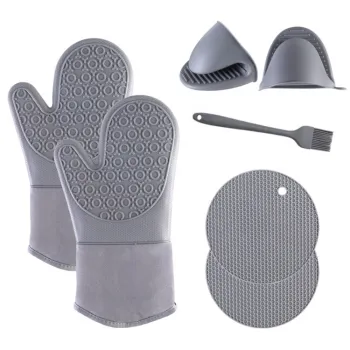 JHY Hot-Selling 7-Piece Silicone Oven Cooking Glove Set: Your Kitchen Essential