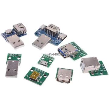 USB Male Connector/Mini Adapter USB Type-C 2.0/3.0 Female PCB Converter, 1 Piece