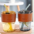 Vertical bamboo cup with lid