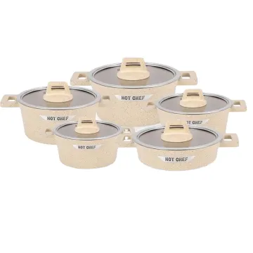 Cream Color Die Cast Aluminum Non-Stick Cookware Set