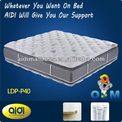 Bedroom furniture confortable Latex pillow top pocket Spring Mattress,latex pocket spring mattress LDP-P40