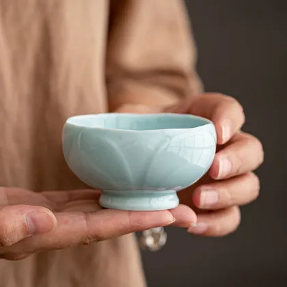 Wholesale Multi-Color Kung Fu Tea Cup Set - Lotus Design in Stock