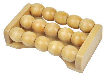 Wood Foot Massager 15 Ball Wooden Roller Stress Relief Body Massage Relax Feet