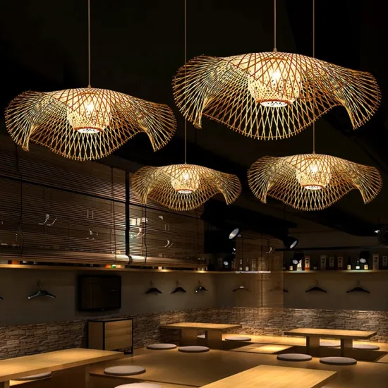 Modern Artistic Rattan and Bamboo Pendant Lamps: Ideal for Restaurant and Hotel Décor