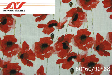 printing red fabric 60*60/90*88 125gsm-130gsm 53/54