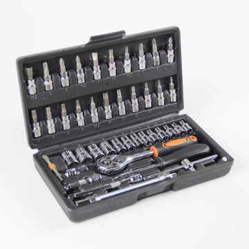 Set di presa per chiavi meccanica da 46 pc professionista con manico a cricchetto