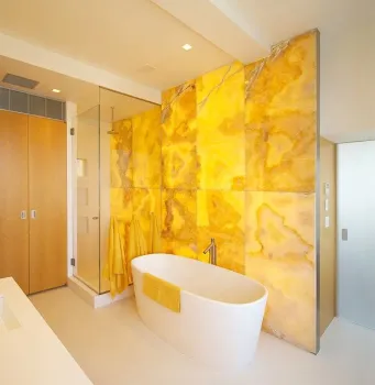 Custom backlit onyx panels and slabs