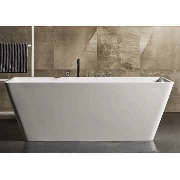 Gray Freestanding Tub Modern Style Square Freestanding Acrylic Bathtubs