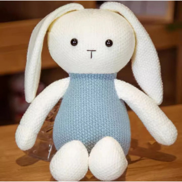 Knitted rabbit plush stuffed toy