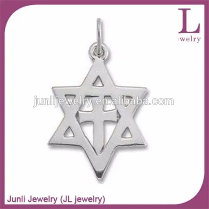 Stainless Steel Israel Cross Pendant Star Of David Pendant