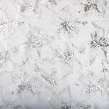 White Floral Decor Jacquard