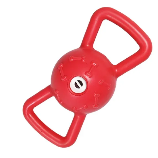 Interactive Squeaky Dog Ball with Rope Handles (TPR Material)