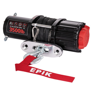 QSF 3500 lbs Off-Road Vehicle Electric Winch: 12V SUV Steel Wire Rope Automatic Traction Car Mounted Hoist